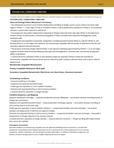 Sample report consistency analysis page